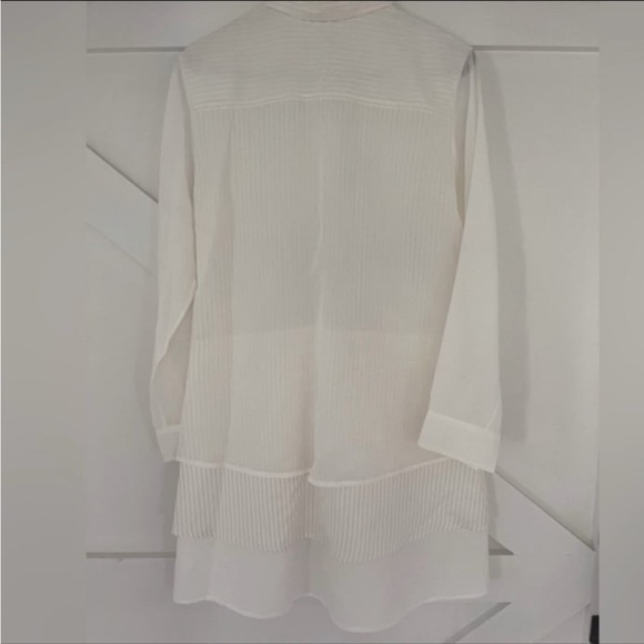 Brunello Cucinelli Silk Shirt Dress Tiered Longsleeve Dress Ruffle Skirt - Picture 3 of 10